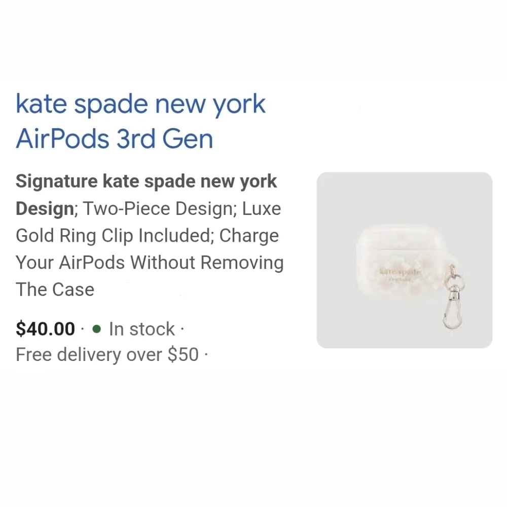 kate spade Black Protective Packaging with White Text